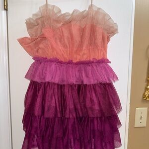 Lizard Thicket Pink and Purple Layered Mini Dress